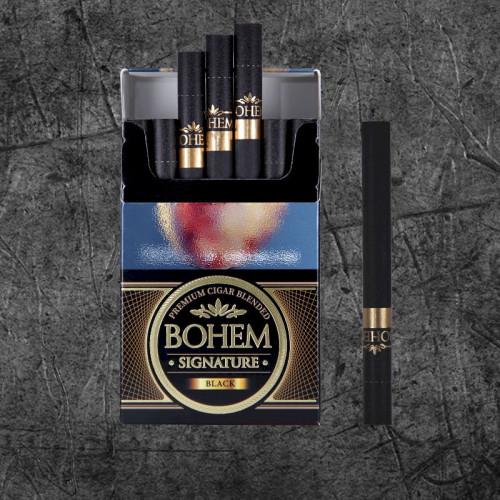 Сигариллы Бохем Сигнэчер Блэк Кинг Сайз (Bohem Signature Black) Сигариллы классические крепостью 4 мг , формата Кинг Сайз