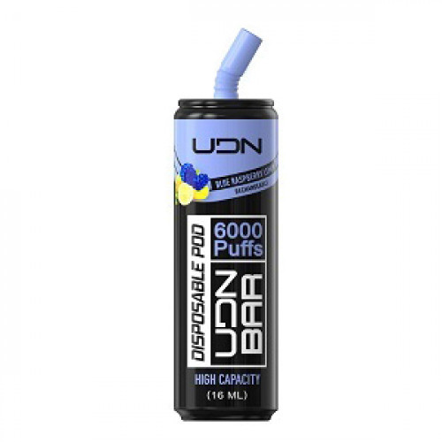Электронная сигарета UDN BAR Blue Raspberry Lemon 6000 затяжек (УДН Бар Лимон и Голубая Малина)